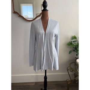 Eileen Fisher Cardigan Open Front Knit Sweater Light Blue Womens Size S NWT
